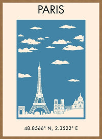 Paris Tourist Style Poster Print
