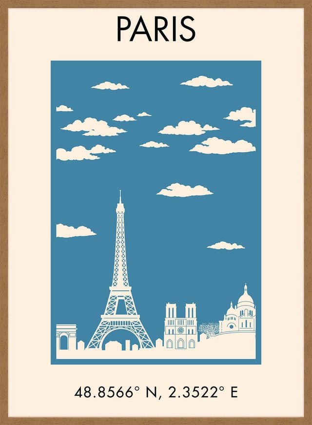 Paris Tourist Style Poster Print
