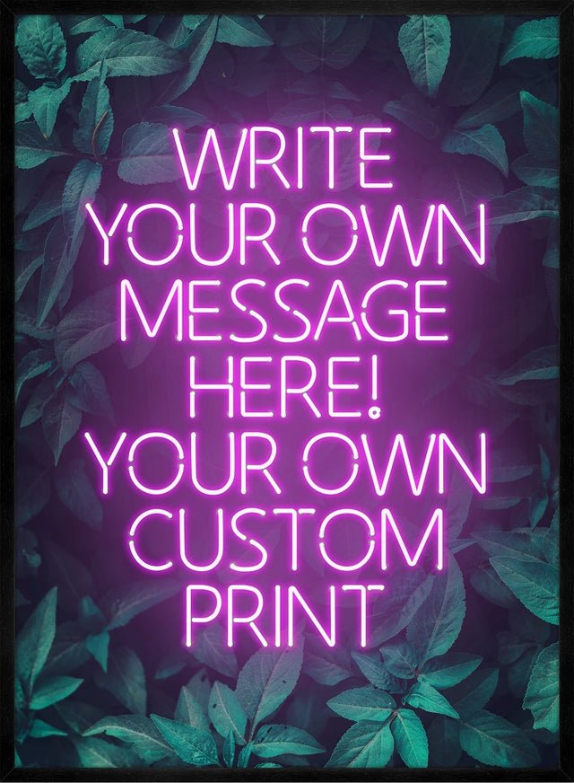 Pink Neon Centered Leaves Print