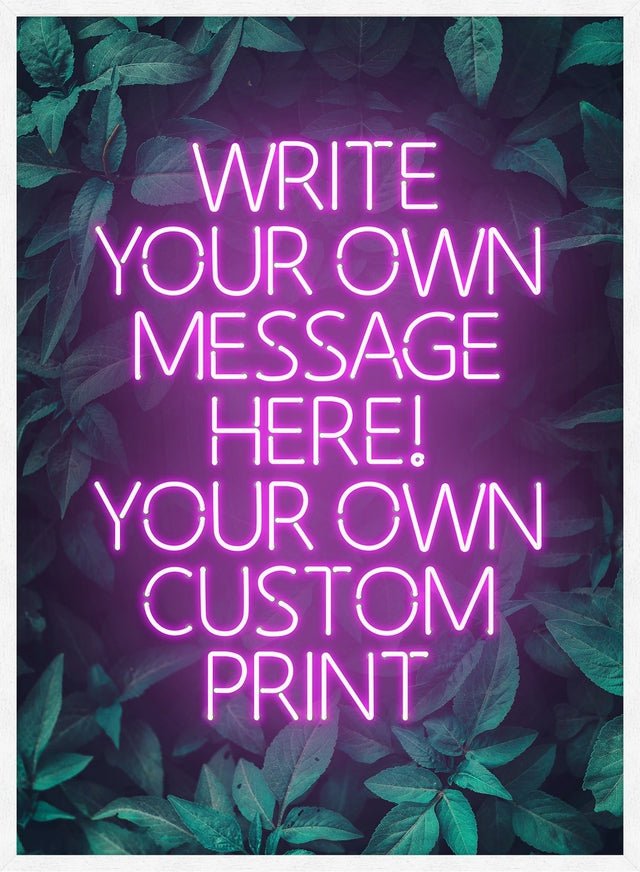 Pink Neon Centered Leaves Print