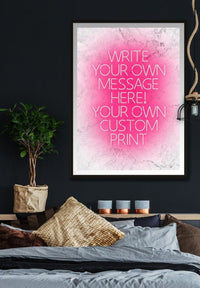 Pink Neon Centered White Print
