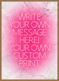 Pink Neon Centered White Print