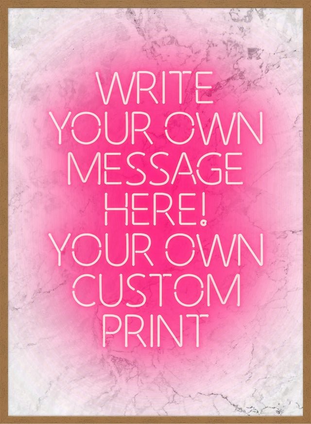 Pink Neon Centered White Print