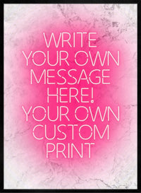 Pink Neon Centered White Print