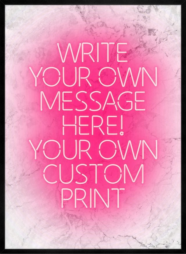 Pink Neon Centered White Print