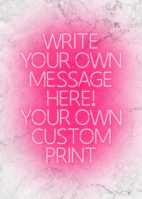 Pink Neon Centered White Print