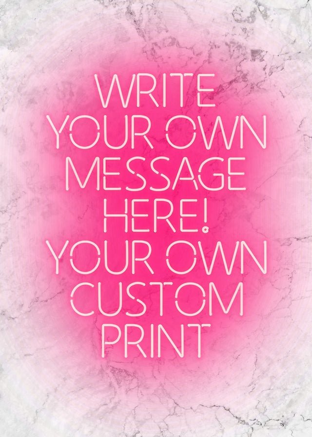 Pink Neon Centered White Print