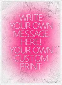 Pink Neon Centered White Print