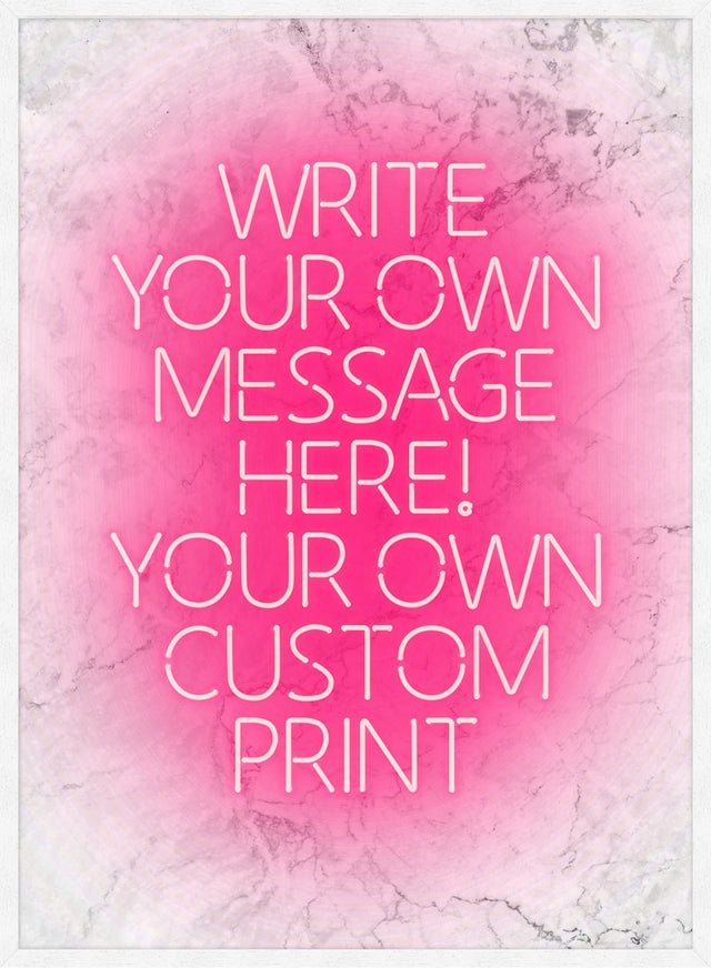 Pink Neon Centered White Print