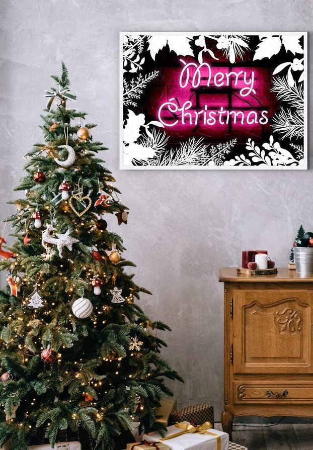 Pink Neon Christmas Print