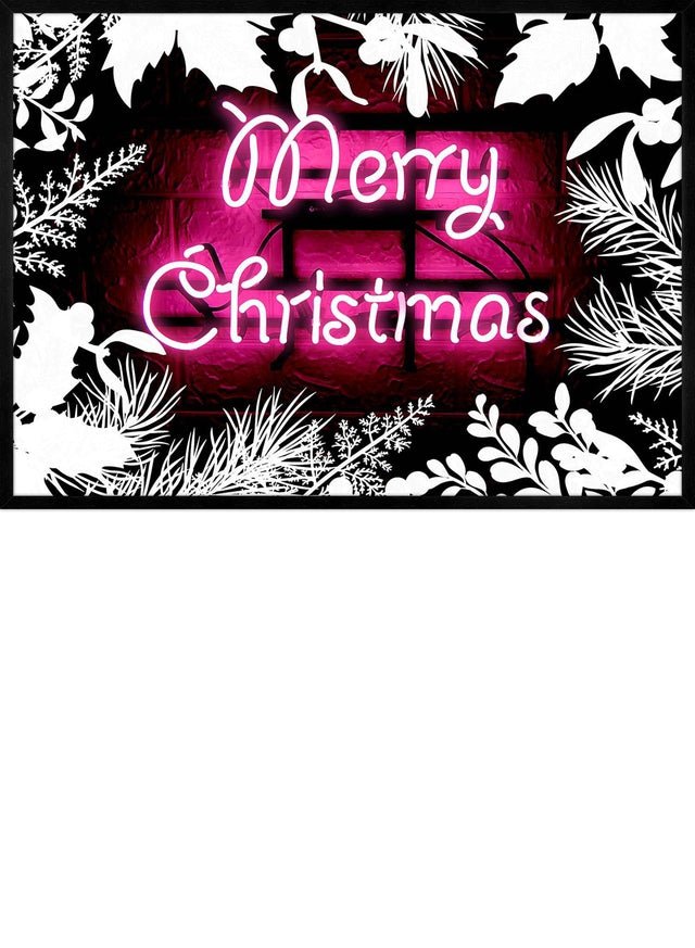 Pink Neon Christmas Print