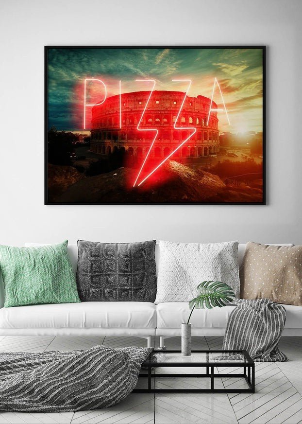 Pizza Sign Rome Neon Print