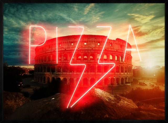Pizza Sign Rome Neon Print