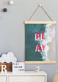 Play Typography Beach Print
