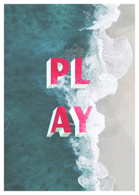 Play Typography Beach Print