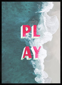 Play Typography Beach Print