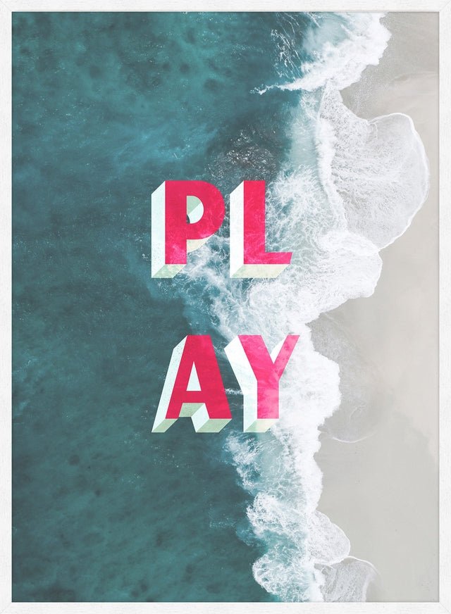 Play Typography Beach Print