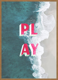Play Typography Beach Print