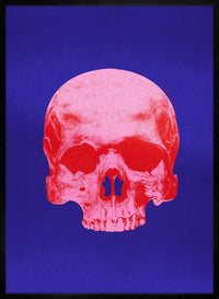 Pop Art Warhol Style Blue & Pink Skull Print
