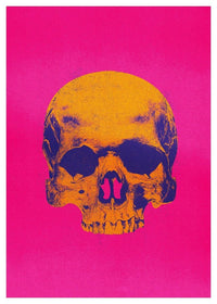 Pop Art Warhol Style Pink & Orange Skull Print