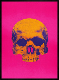 Pop Art Warhol Style Pink & Orange Skull Print