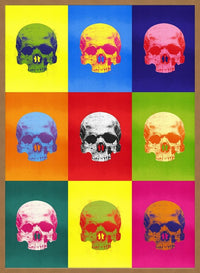 Popart Neon Coloured Skulls Print