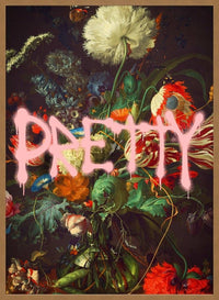 Pretty Flowers Vase Graffiti Painting Print