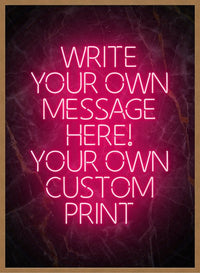 Red Neon Centered Black and Gold Print