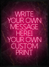 Red Neon Centered Black and Gold Print