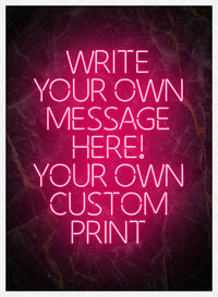 Red Neon Centered Black and Gold Print