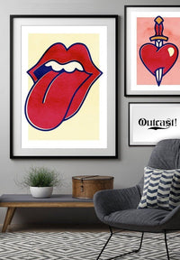 Rock Lips Tongue Print