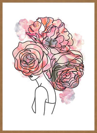 Roses Hair Line Art Print