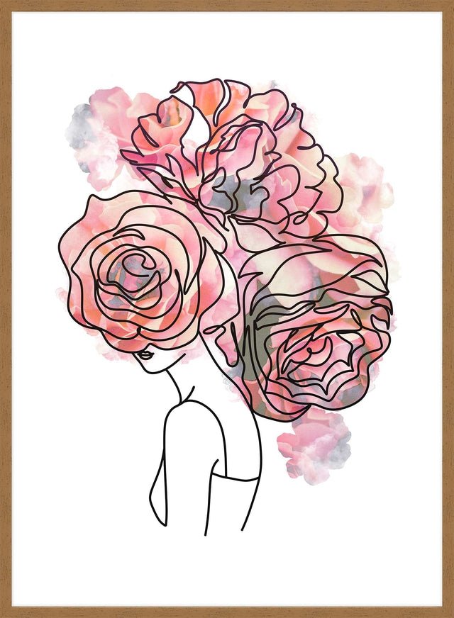 Roses Hair Line Art Print