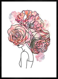 Roses Hair Line Art Print