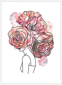 Roses Hair Line Art Print