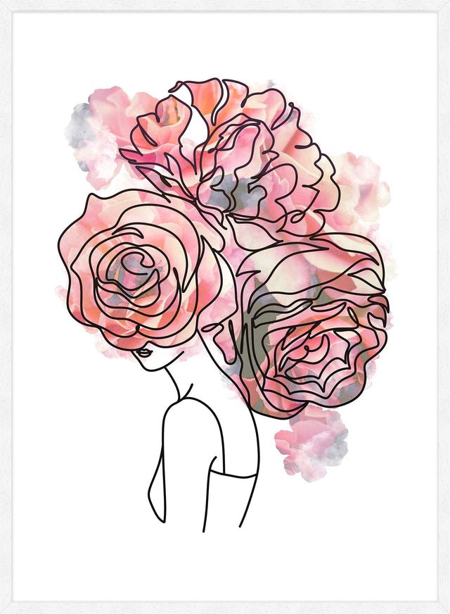 Roses Hair Line Art Print