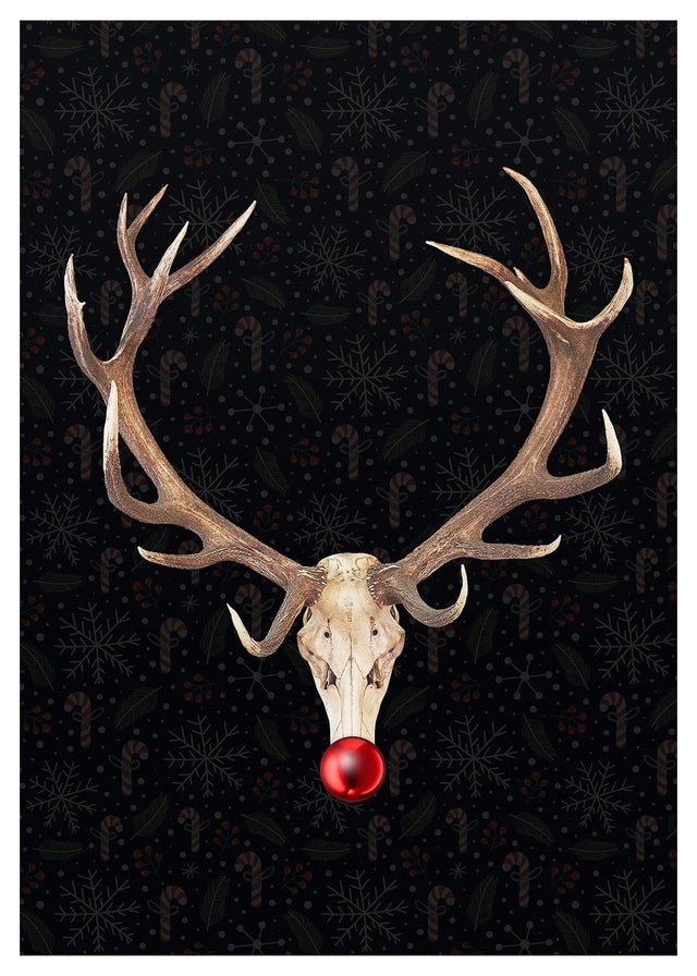 Rudolph Skull Print Black