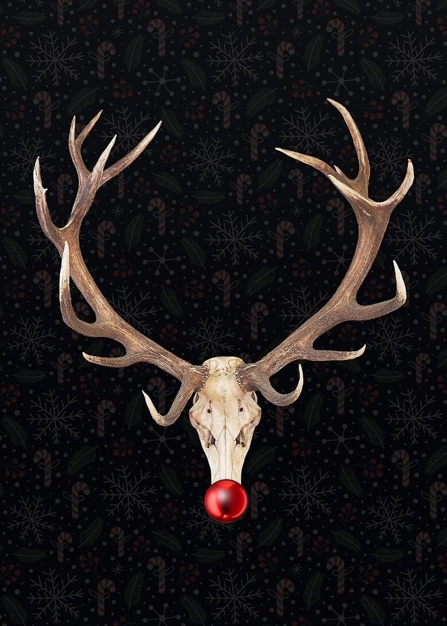 Rudolph Skull Print Black