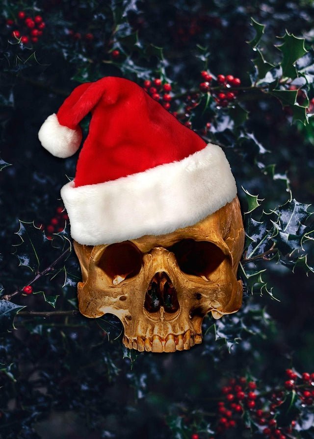 Santa Gold Skull Print