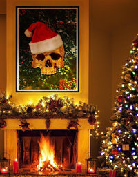 Santa Gold Skull Print