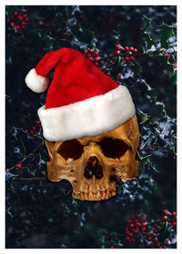 Santa Gold Skull Print