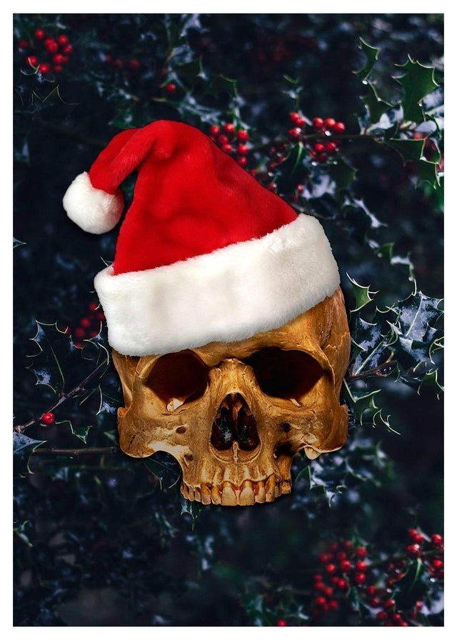 Santa Gold Skull Print