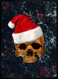 Santa Gold Skull Print