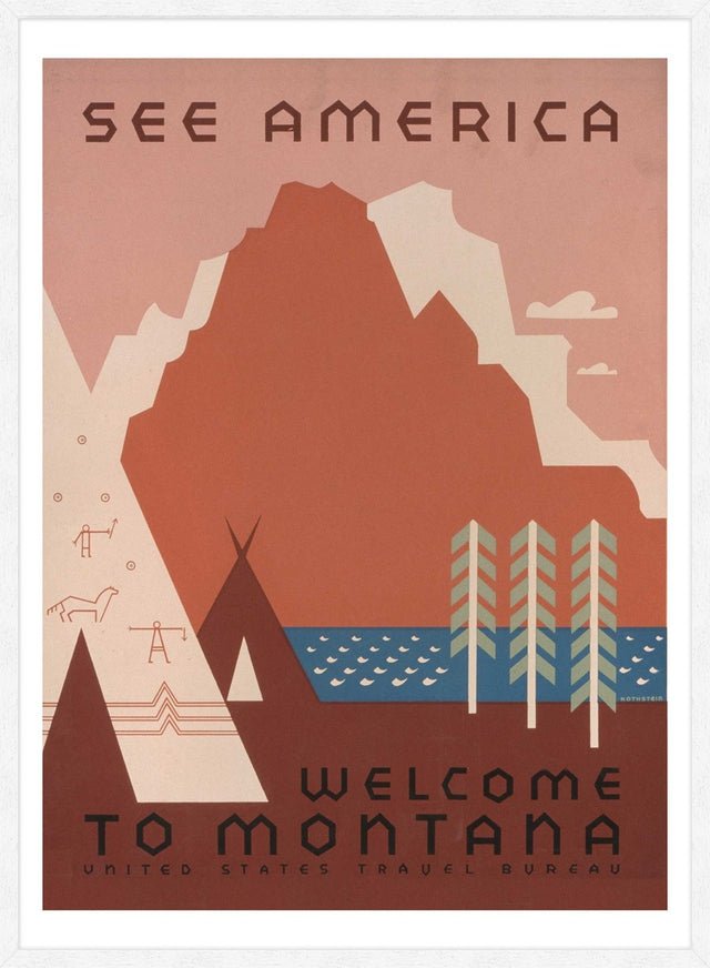 See America Montana Vintage Travel Tourism Poster Print