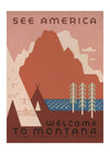 See America Montana Vintage Travel Tourism Poster Print