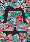 Single Pattern Leafy Letter Personalised Initial Teal Print
