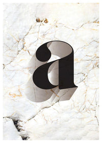 Single Serif Letter Print Black + Marble