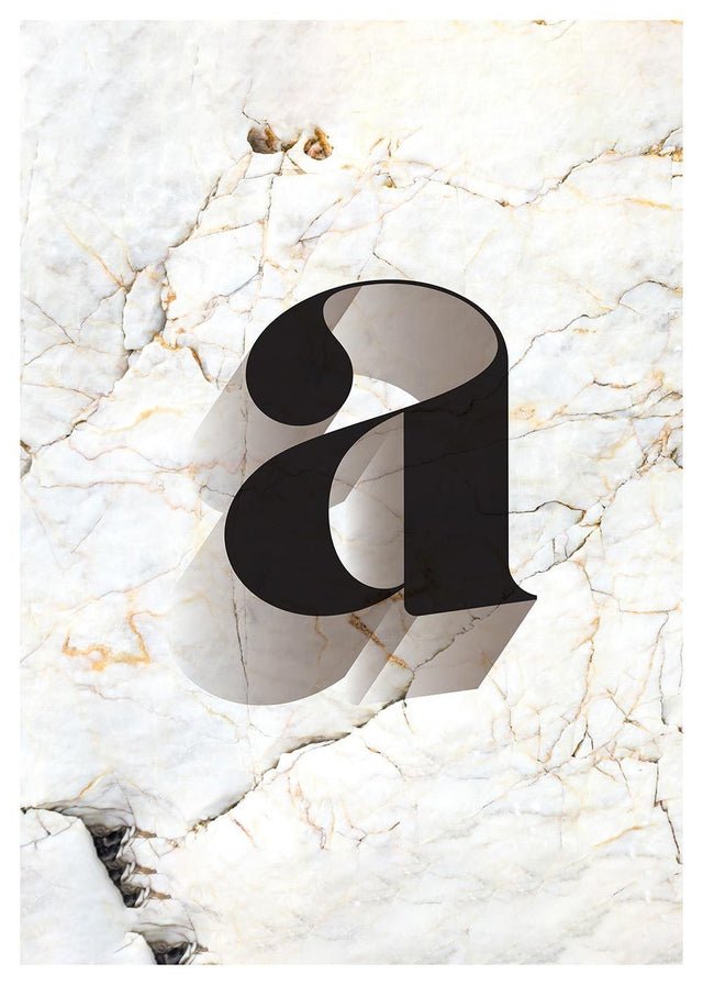 Single Serif Letter Print Black + Marble