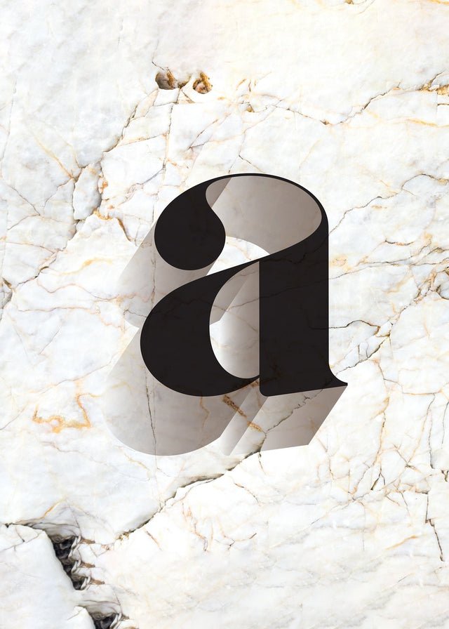 Single Serif Letter Print Black + Marble