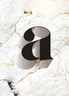 Single Serif Letter Print Black + Marble